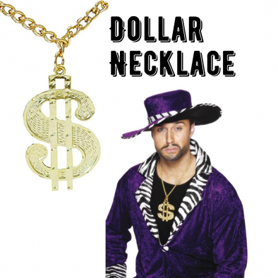 Gold Money Dollar Sign Necklace