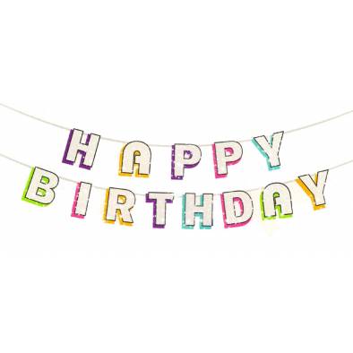 Glitter Happy Birthday Banner JQ90019