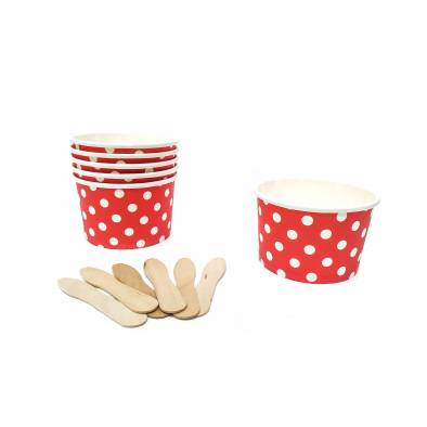Ice Cream Cup (Red Polka Dots) (6pcs)