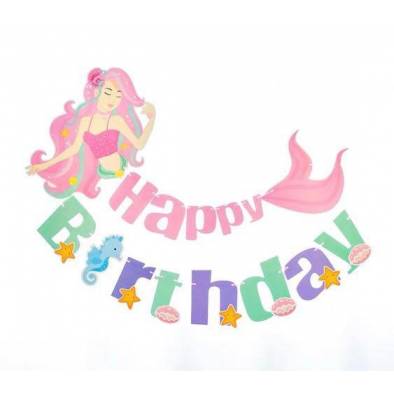 Happy Birthday Mermaid Banner