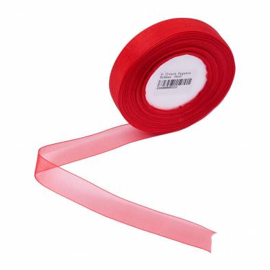 0.75 Inch Organza Ribbon (Red)