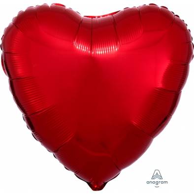 S15 17inch Metallic Red Heart A10584 Foil Balloon