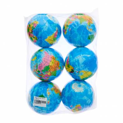 10cm Globe Stress Balls (6pcs)