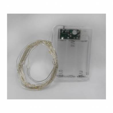 100 LED Battery Operated Bendable Wire Fairy Lights (White/Transparent Wire)
