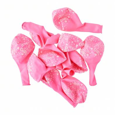 10pc It's a Girl Baby Shower Printed Latex Balloon (12")