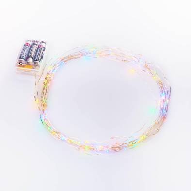 100 LED Battery Operated Bendable Wire Fairy Lights (Multi/Transparent Wire)