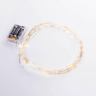 100 LED Battery Operated Bendable Wire Fairy Lights (Warm White/Transparent Wire)