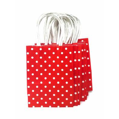 11x15x6cm Polka Dots Kraft Paper Bag (Red) (12pcs)
