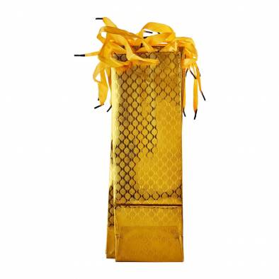 12x36cm Shiny Design Wine Paper Bag (Gold) (12pcs)