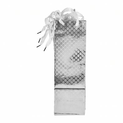 12x36cm Shiny Design Wine Paper Bag (Silver) (12pcs)