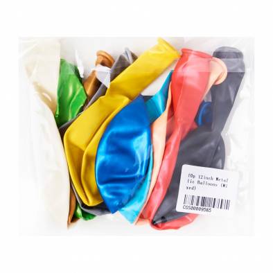 12" Round Metallic Latex Balloons (Mixed) (10pcs)