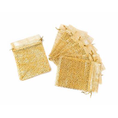 12cm x 16cm Spiral Organza Bag (Gold) (10pcs)