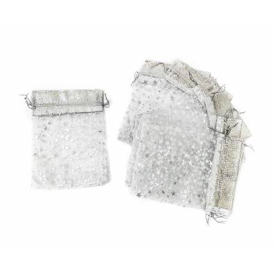 12cm x 16cm Star Organza Bag (Silver) (10pcs)