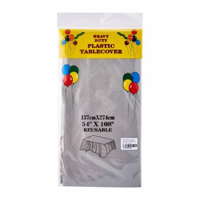 Color Plastic Tablecover (Silver)