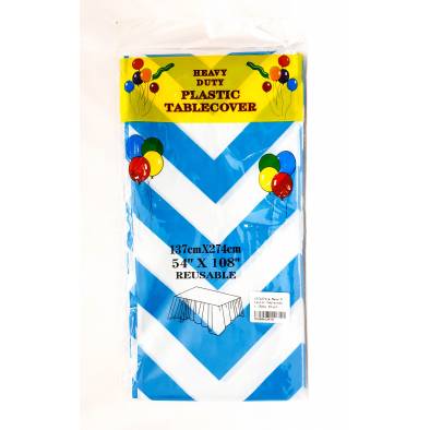 137x274cm Wave Plastic Tablecover (Baby Blue)