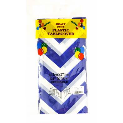 137x274cm Wave Plastic Tablecover (Blue)