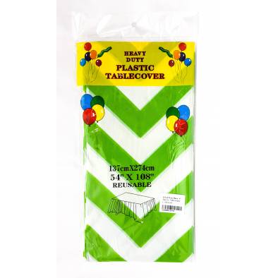 137x274cm Wave Plastic Tablecover (Green)