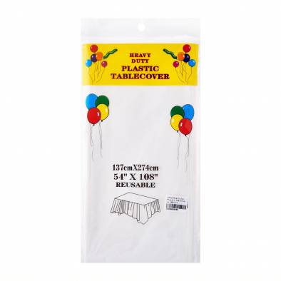 Color Plastic Tablecover (White)