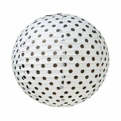 12" Round Color Dots Paper Lantern (Black)