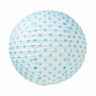 12" Round Color Dots Paper Lantern (Blue)
