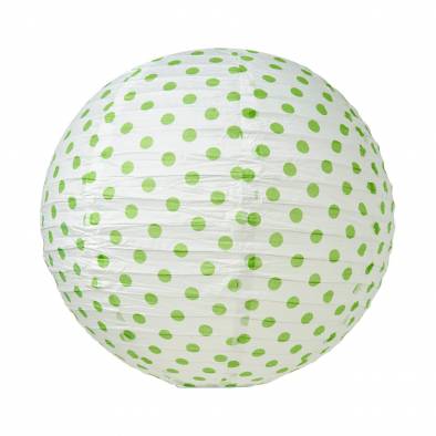 12" Round Color Dots Paper Lantern (Green)