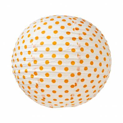 12" Round Color Dots Paper Lantern (Orange)