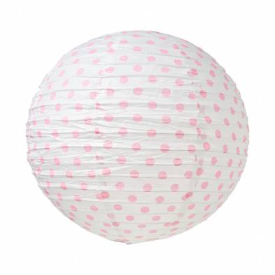 12" Round Color Dots Paper Lantern (Pink)