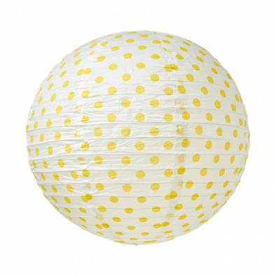 12" Round Color Dots Paper Lantern (Yellow)