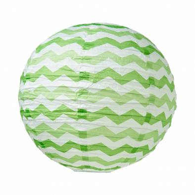 12" Round Wave Paper Lantern (Green)