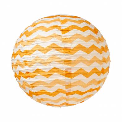 12" Round Wave Paper Lantern (Orange)