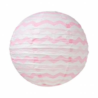 12" Round Wave Paper Lantern (Pink)