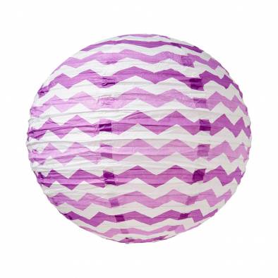 12" Round Wave Paper Lantern (Purple)