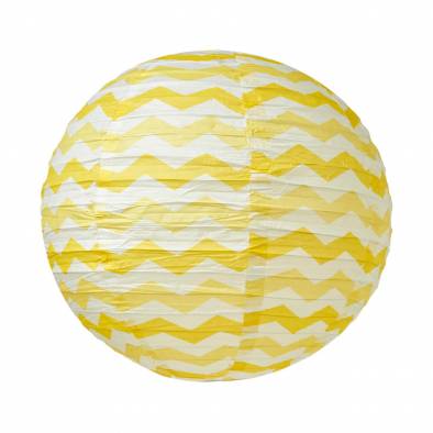 12" Round Wave Paper Lantern (Yellow)
