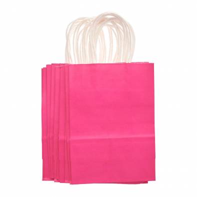 15x20x8cm Kraft Paper Bag (Hot Pink)