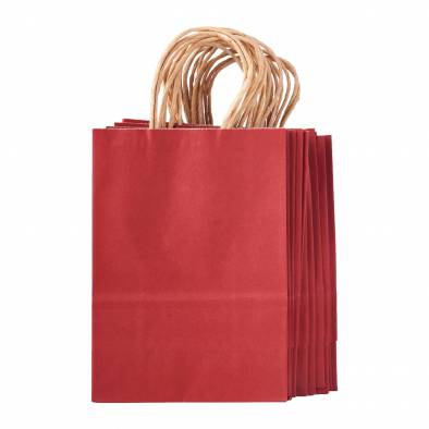 15x20x8cm Kraft Paper Bag (Red)