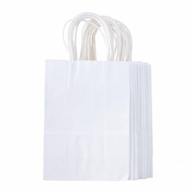 15x20x8cm Kraft Paper Bag (White)