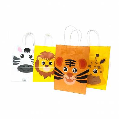 15x21x8cm Animal Kraft Paper Bag (12pcs)