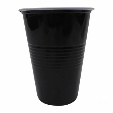 16oz Solid Colour Plastic Cups (Black) (20pcs)