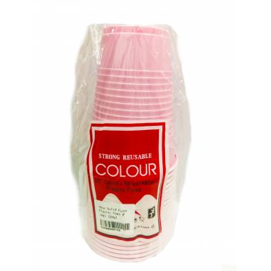 16oz Solid Colour Plastic Cups (Pink)