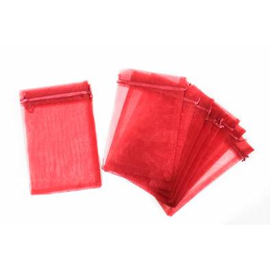 16cm x 24cm Organza Bag (Dark Red) (10pcs)