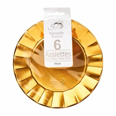 Round Plastic Plates (Gold)