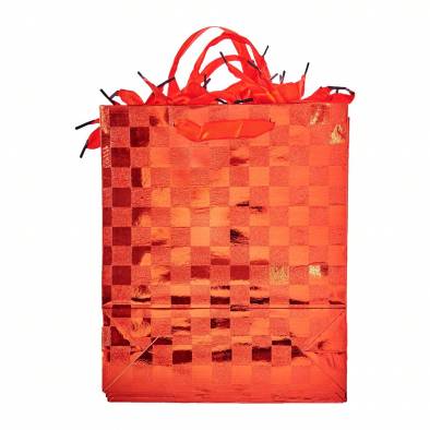18x21.5cm Shiny Design Paper Bag (Red) (12pcs)