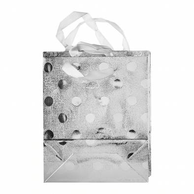 18x21.5cm Shiny Design Paper Bag (Silver) (12pcs)