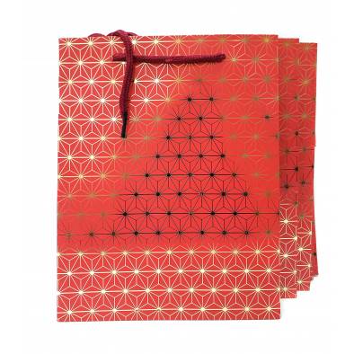 18x23x10cm Hotstamp Diamond Paper Bag (Red) (12pcs)