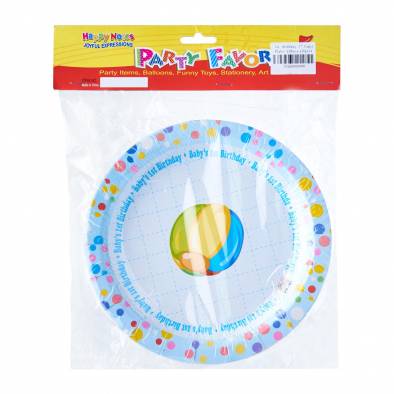 1st Birthday 7" Paper Plates (Blue) (12pcs)
