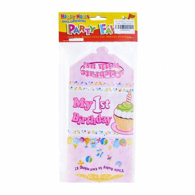 1st Birthday Invitation Cards (Pink) (12pcs)