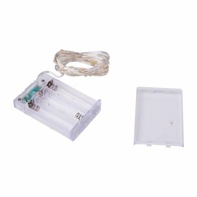 30 LED Battery Operated Bendable Wire Fairy Lights (Gold/Transparent Wire)