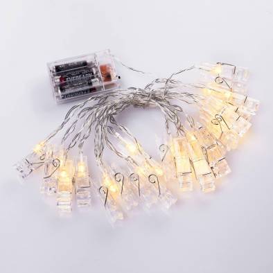 20 LED Battery Operated Clip Fairy Lights (Warm White)