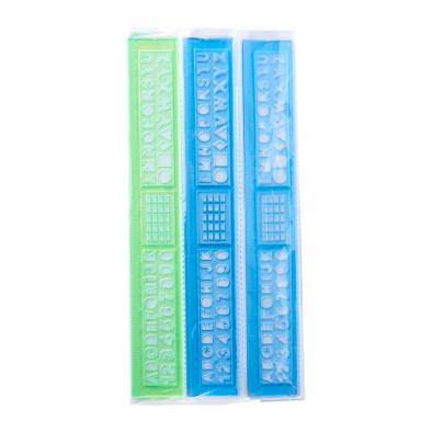 20cm Ruler Stencils (Assorted Colors) (12pcs)
