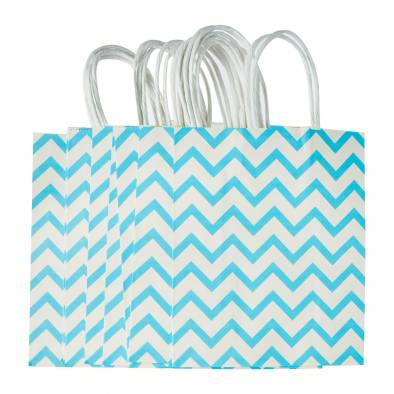 21x27x11cm Wave Kraft Paper Bag (Baby Blue)